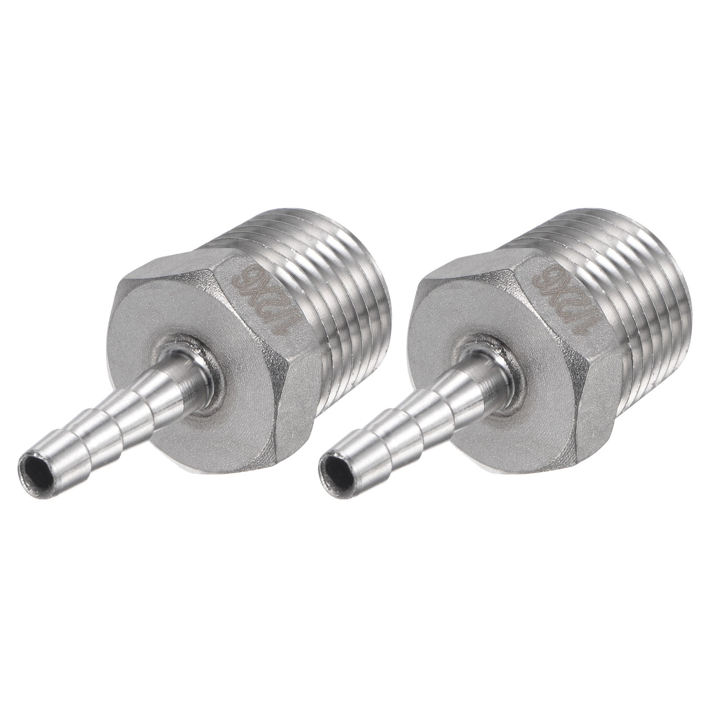 Harfington Hose Barb Fittings OD x PT Male Thread Stainless Steel Straight Pipe Connector for Water Air Fuel