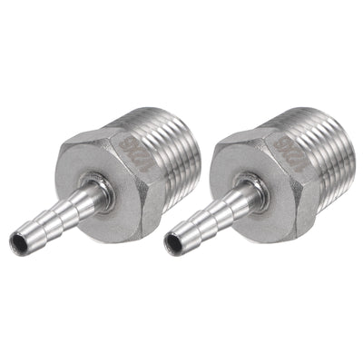 Harfington Hose Barb Fittings OD x PT Male Thread Stainless Steel Straight Pipe Connector for Water Air Fuel