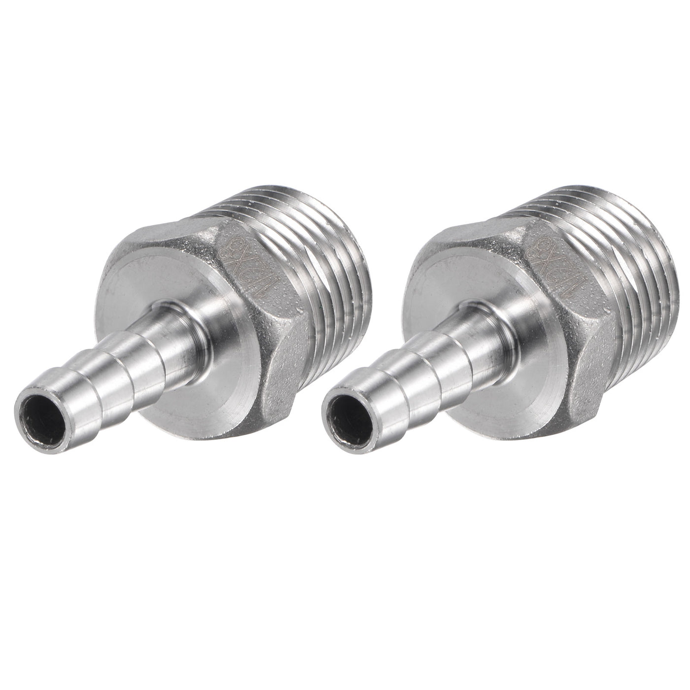 Harfington Hose Barb Fittings OD x PT Male Thread Stainless Steel Straight Pipe Connector for Water Air Fuel