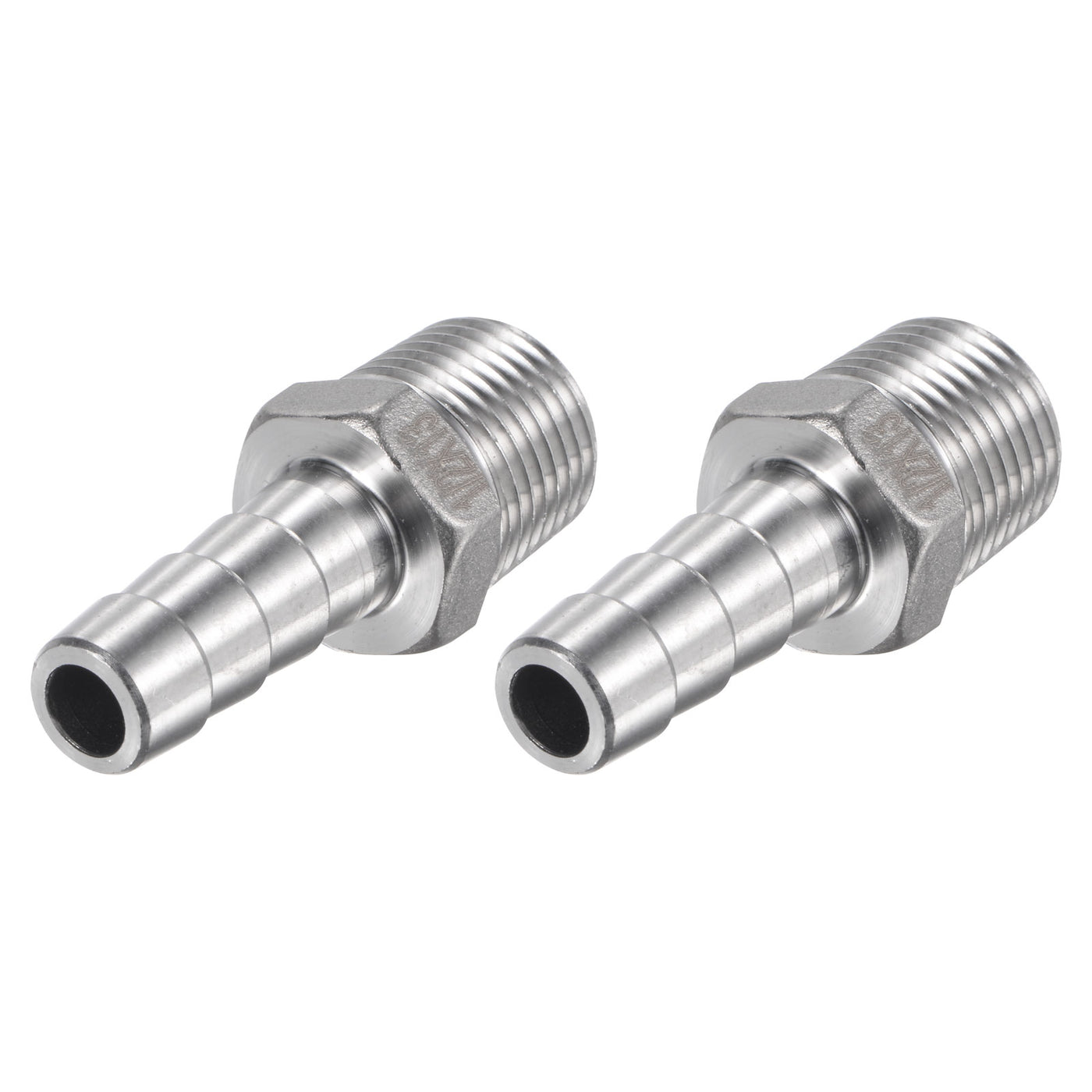 Harfington Hose Barb Fittings OD x PT Male Thread Stainless Steel Straight Pipe Connector for Water Air Fuel