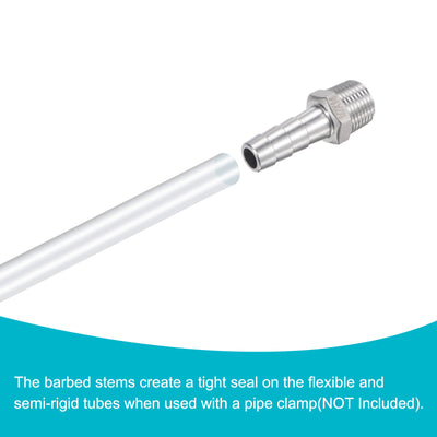 Harfington Hose Barb Fittings OD x PT Male Thread Stainless Steel Straight Pipe Connector for Water Air Fuel