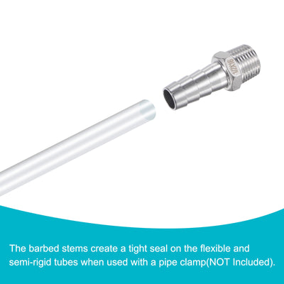 Harfington Hose Barb Fittings OD x PT Male Thread Stainless Steel Straight Pipe Connector for Water Air Fuel