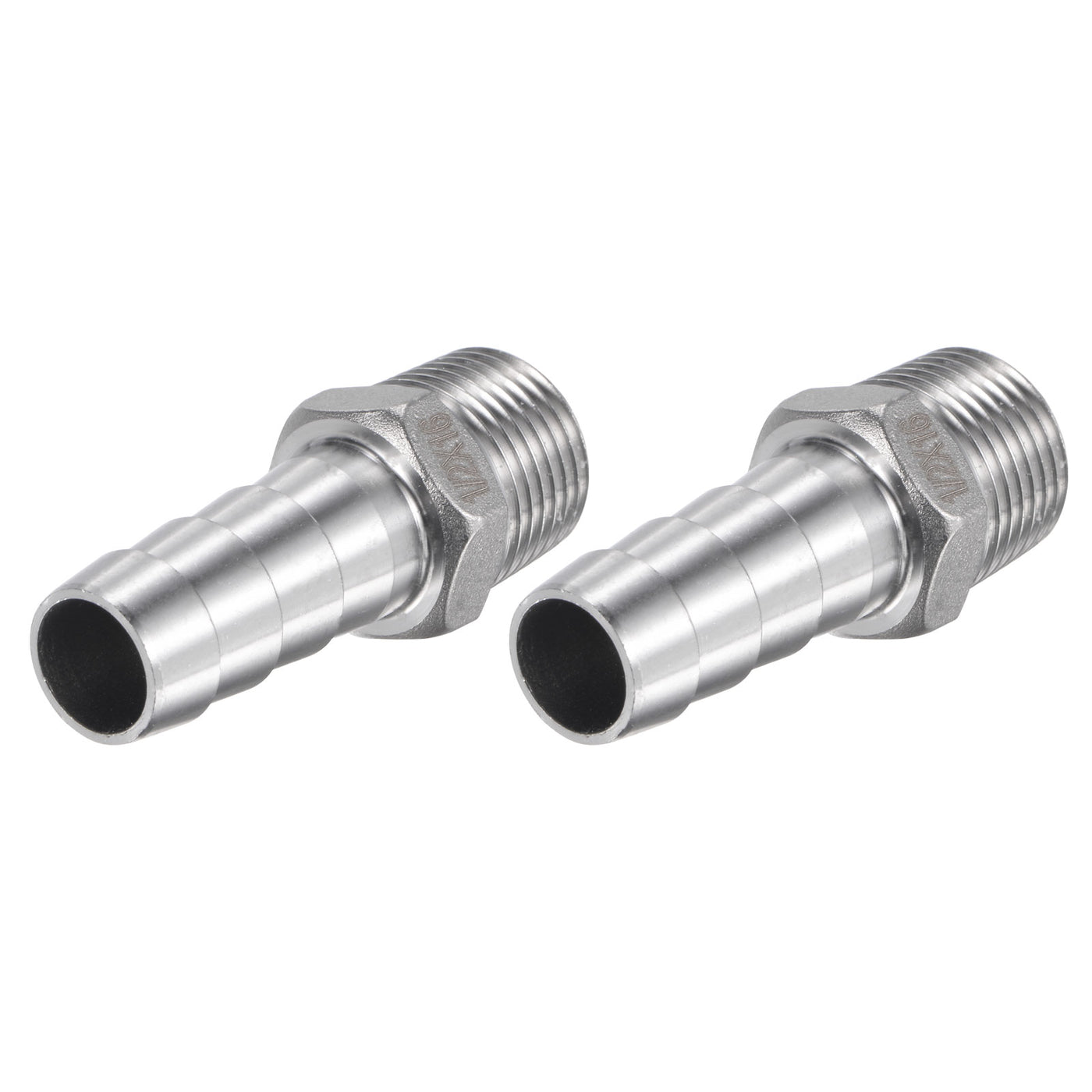 Harfington Hose Barb Fittings OD x PT Male Thread Stainless Steel Straight Pipe Connector for Water Air Fuel