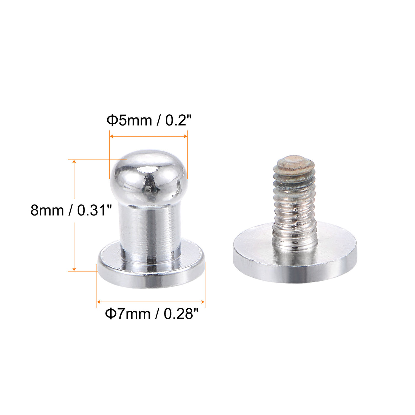 Harfington Brass Round Head Stud Screw Rivets for Leather Craft