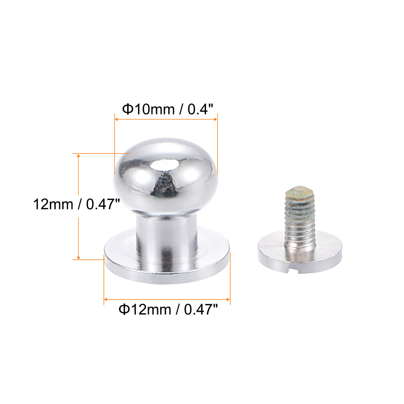 Harfington Brass Round Head Stud Screw Rivets for Leather Craft