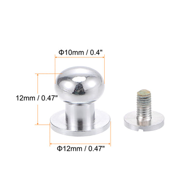 Harfington Brass Round Head Stud Screw Rivets for Leather Craft