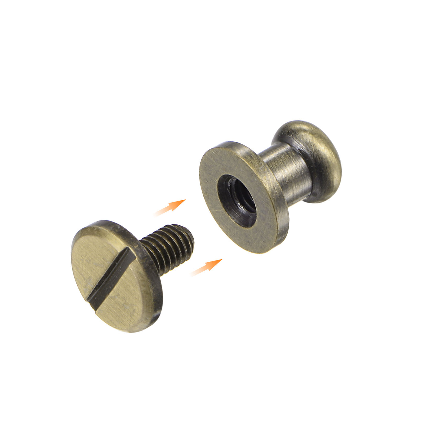 Harfington Brass Round Head Stud Screw Rivets for Leather Craft