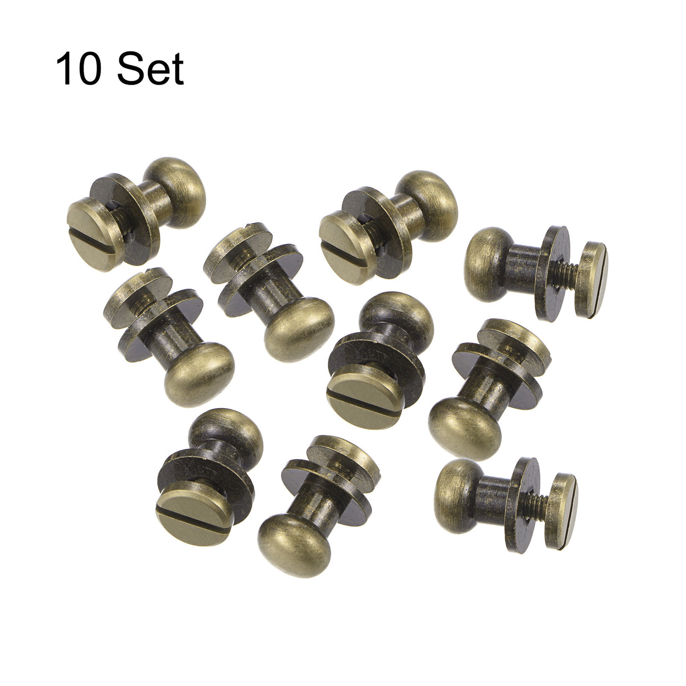Harfington Brass Round Head Stud Screw Rivets for Leather Craft