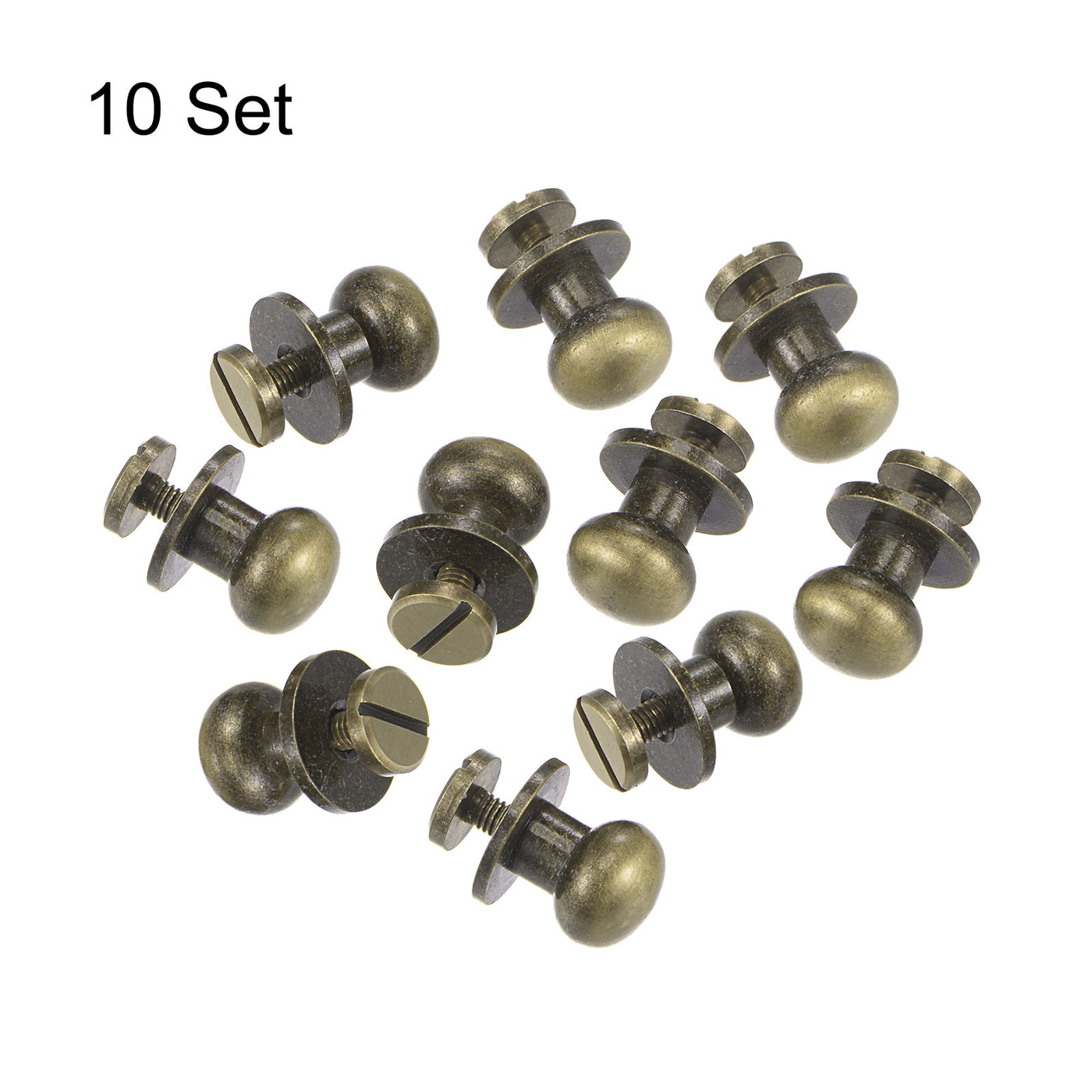 Harfington Brass Round Head Stud Screw Rivets for Leather Craft