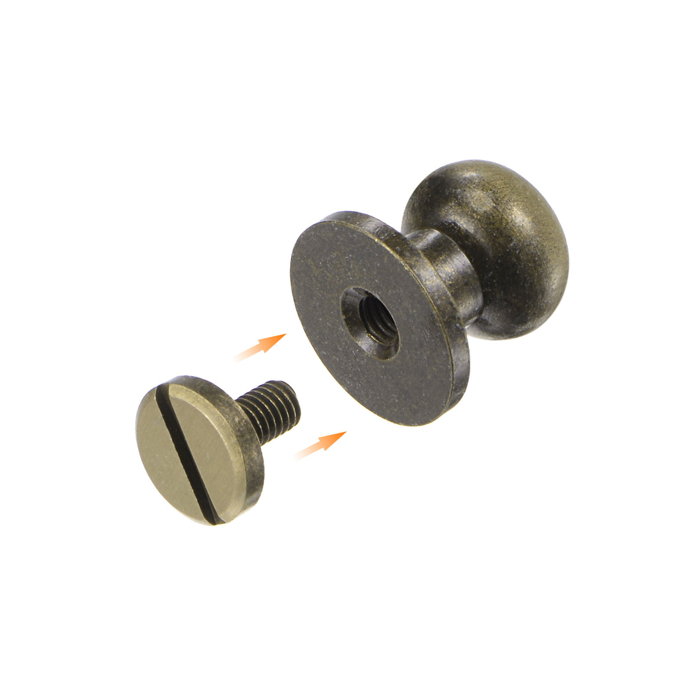 Harfington Brass Round Head Stud Screw Rivets for Leather Craft