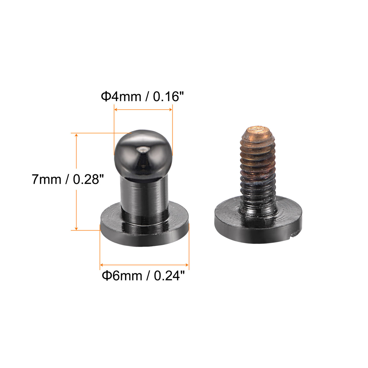 Harfington Brass Round Head Stud Screw Rivets for Leather Craft