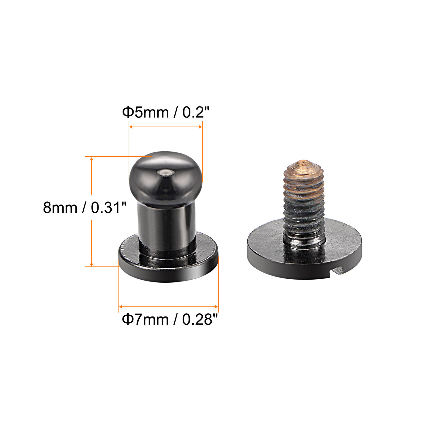 Harfington Brass Round Head Stud Screw Rivets
