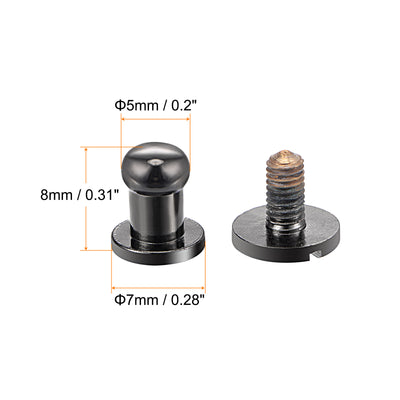 Harfington Brass Round Head Stud Screw Rivets for Leather Craft