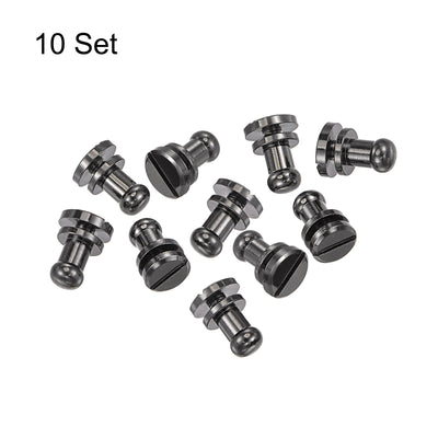 Harfington Brass Round Head Stud Screw Rivets for Leather Craft