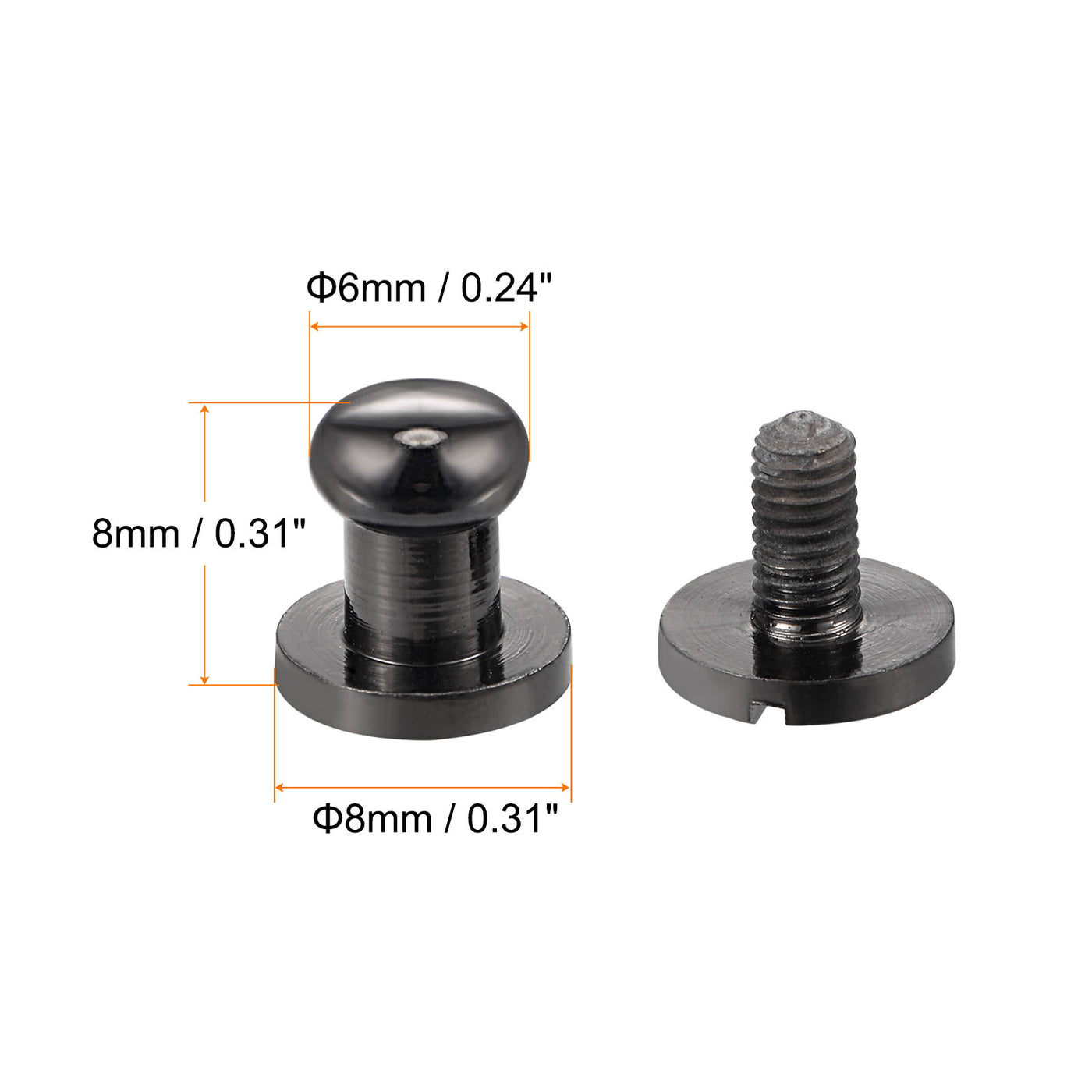 Harfington Brass Round Head Stud Screw Rivets for Leather Craft