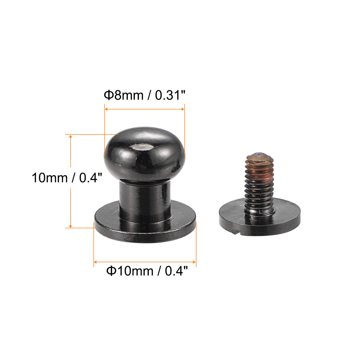 Harfington Brass Round Head Stud Screw Rivets for Leather Craft
