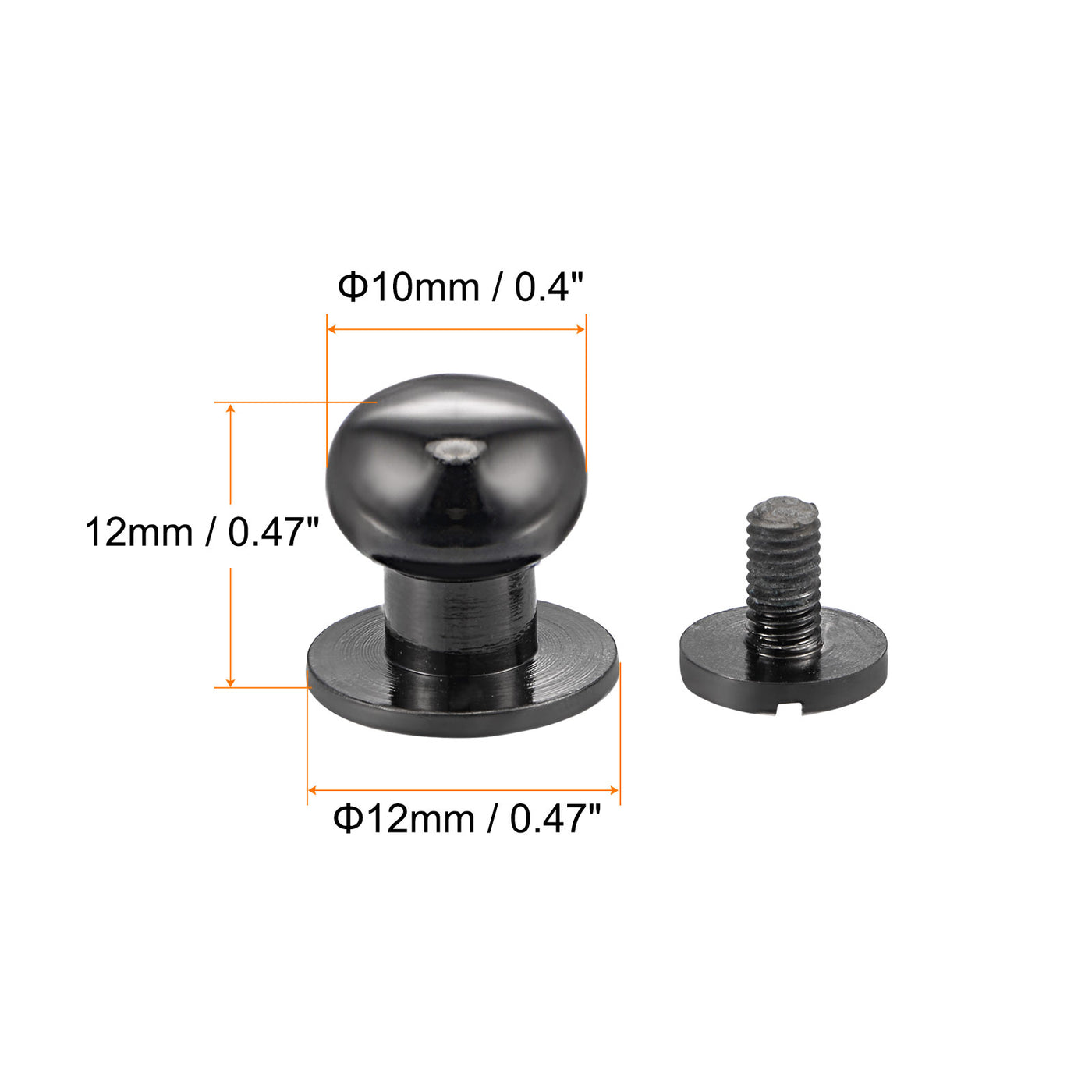 Harfington Brass Round Head Stud Screw Rivets for Leather Craft