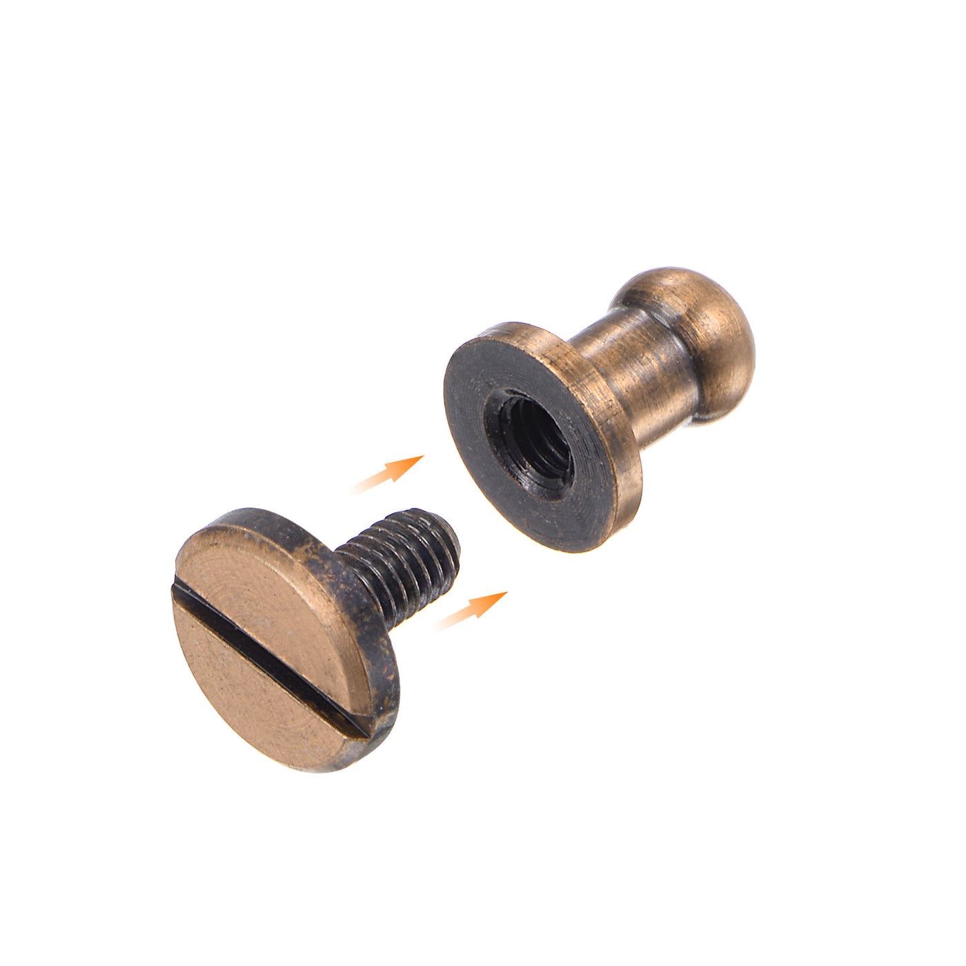 Harfington Brass Round Head Stud Screw Rivets for Leather Craft