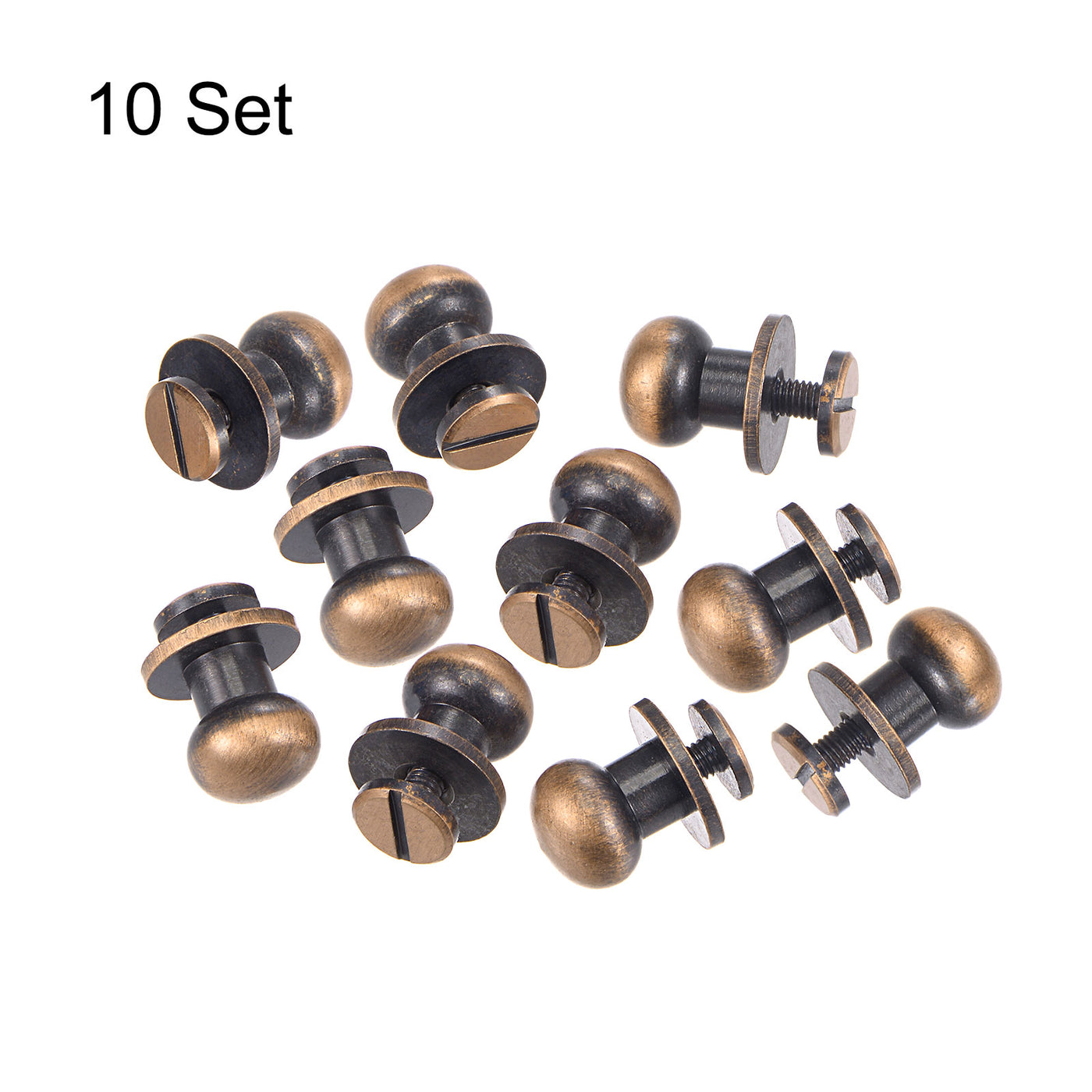 Harfington Brass Round Head Stud Screw Rivets for Leather Craft