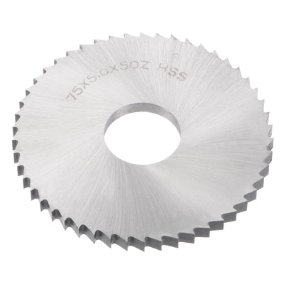 Harfington 75mm Dia 22mm Arbor 5mm Thick 50 Tooth High Speed Steel Circular Saw Blade