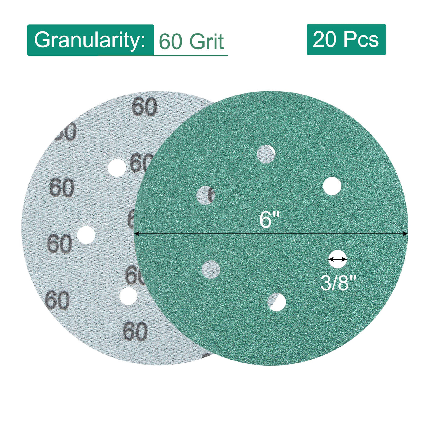 Harfington Sandpaper Hook Loop Backed Orbital Sanding Disc