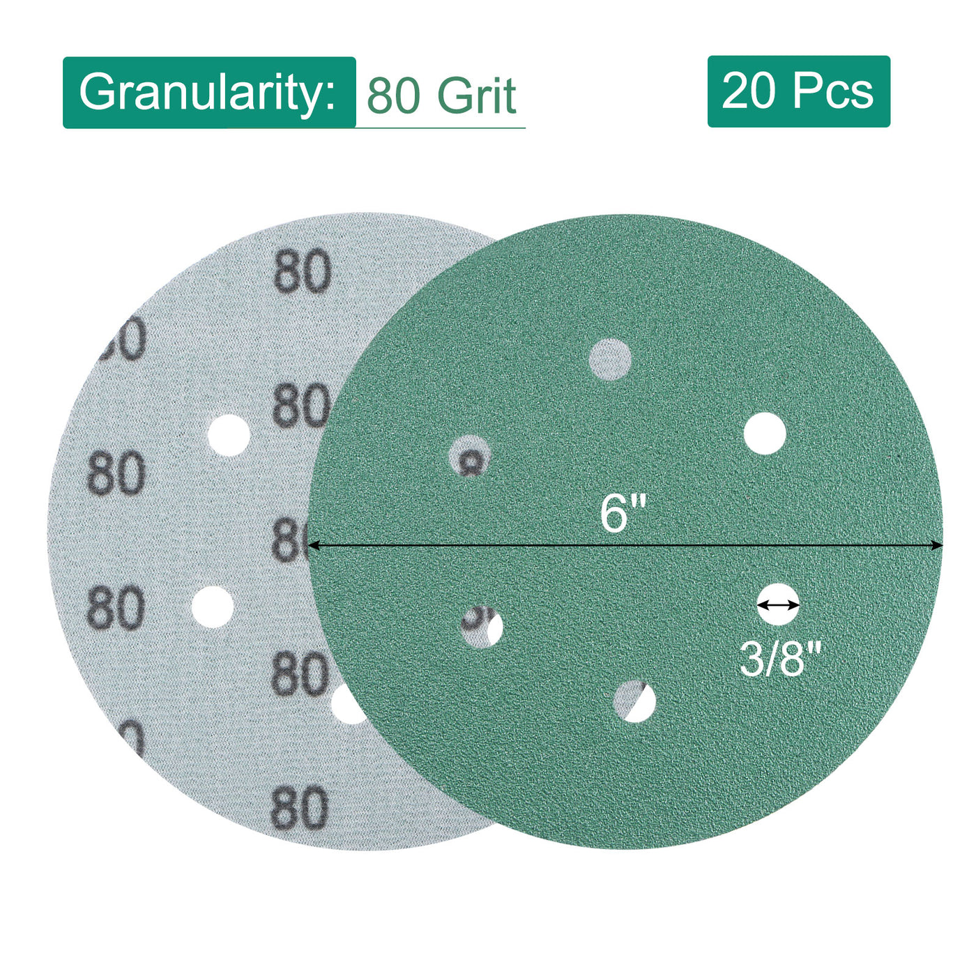 Harfington Sandpaper Hook Loop Backed Orbital Sanding Disc