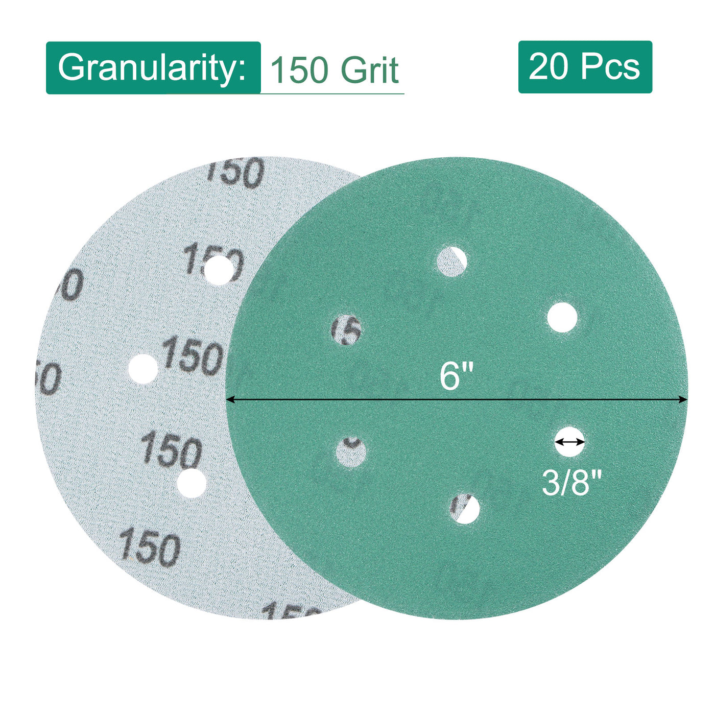Harfington Sandpaper Hook Loop Backed Orbital Sanding Disc