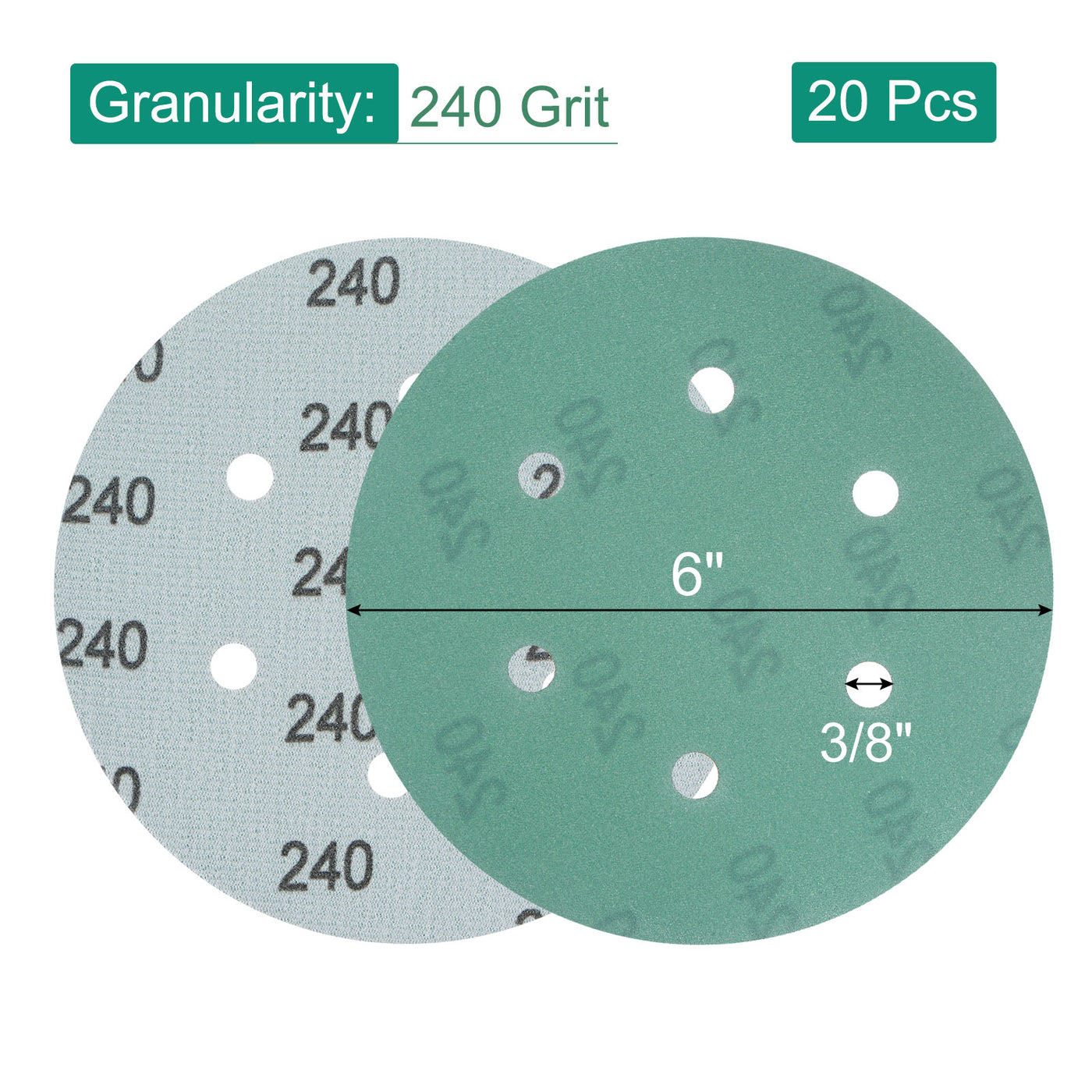 Harfington Sandpaper Hook Loop Backed Orbital Sanding Disc