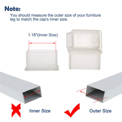 Harfington Clear PVC Chair Leg Caps End Pad Feet Cover Furniture Slider Floor Protector 4pcs Reduce Noise Anti Scratch