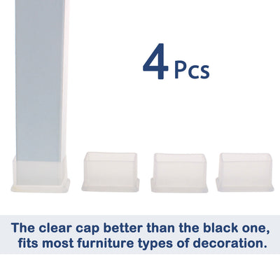 Harfington Clear PVC Chair Leg Caps End Pad Feet Cover Furniture Slider Floor Protector 4pcs Reduce Noise Anti Scratch