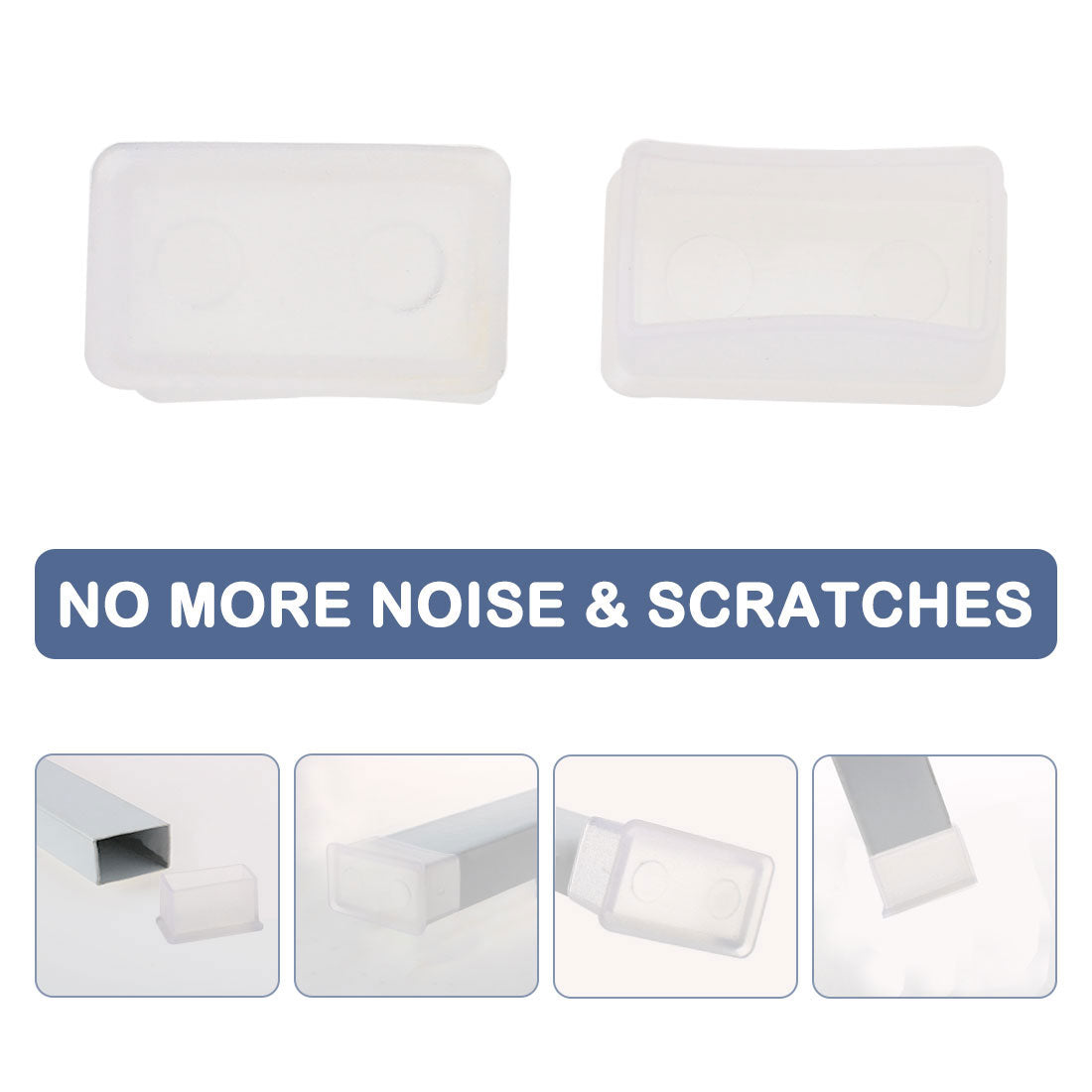 Harfington Clear PVC Chair Leg Caps End Pad Feet Cover Furniture Slider Floor Protector 4pcs Reduce Noise Anti Scratch