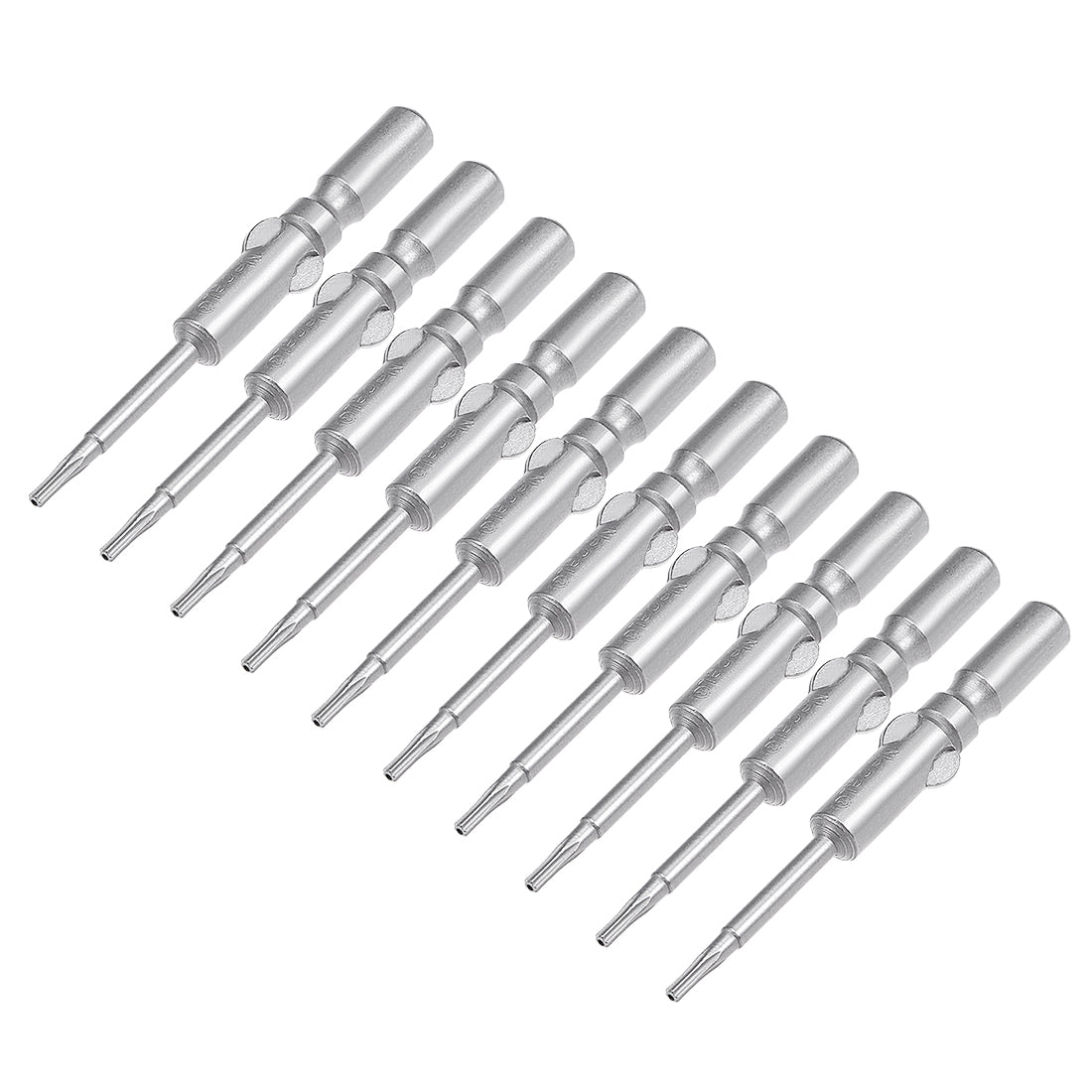 Harfington 10Pcs 60mm Long 6mm Dia Round Shank Magnetic Torx Security Screwdriver Bits S2 High Alloy Steel