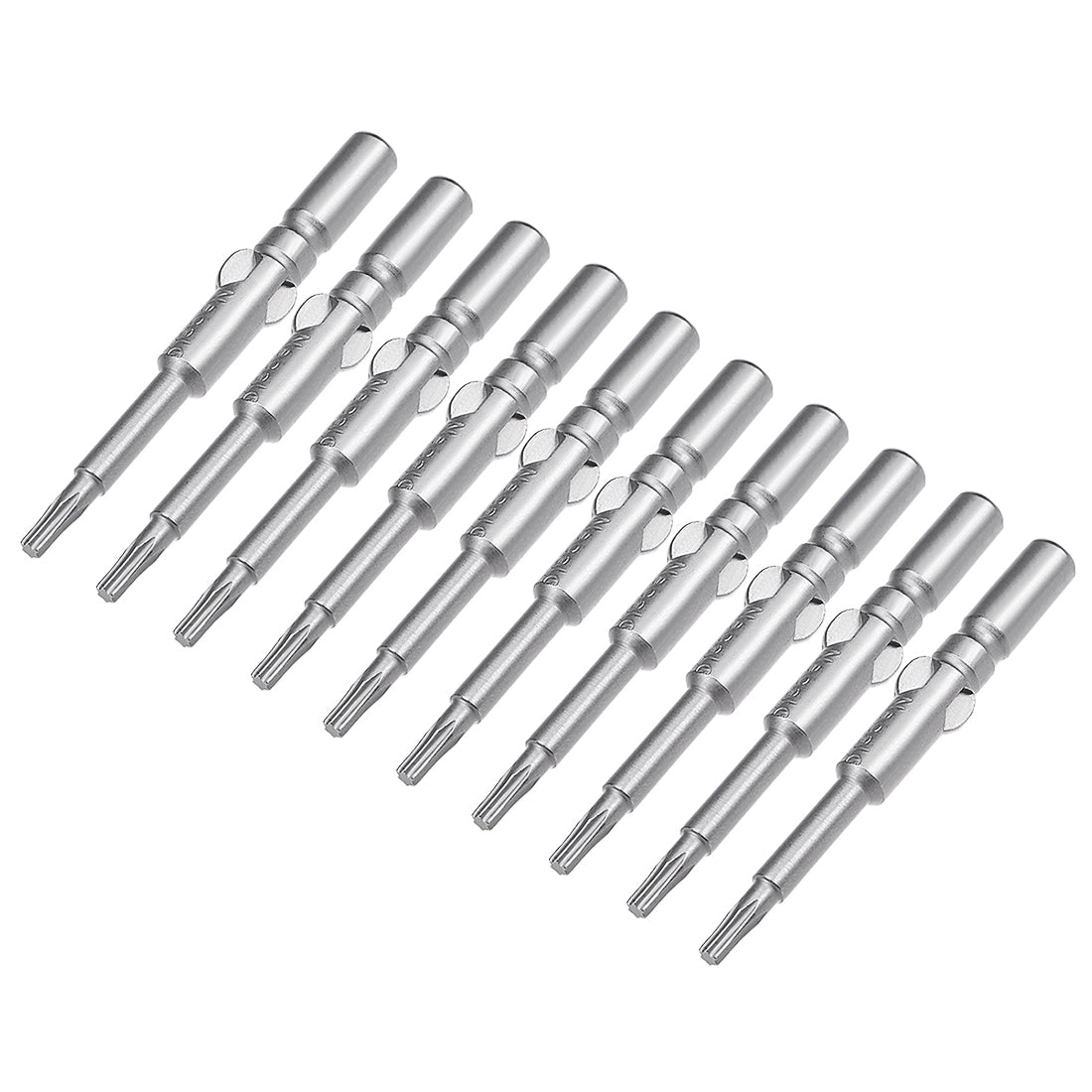 Harfington 10 Pcs 60mm Long 6mm Dia Round Shank Magnetic Torx Screwdriver Bits S2 High Alloy Steel