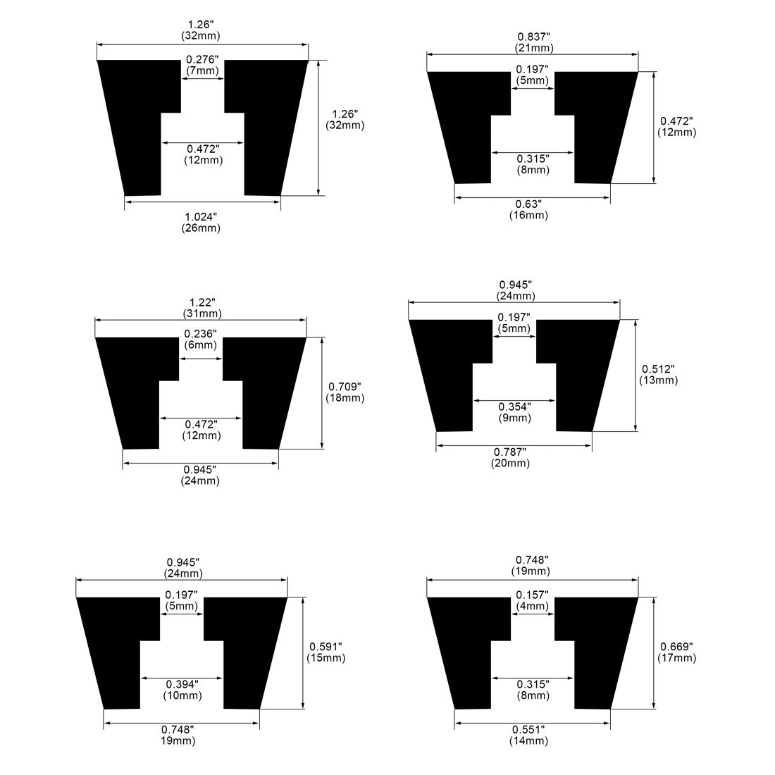 Harfington 14pcs Rubber Feet Bumper Buffer Cabinet Leg Pad Desk Protector with Metal Washer