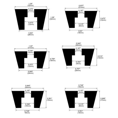 Harfington 14pcs Rubber Feet Bumper Buffer Cabinet Leg Pad Desk Protector with Metal Washer