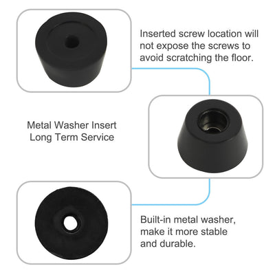 Harfington 14pcs Rubber Feet Bumper Buffer Cabinet Leg Pad Desk Protector with Metal Washer