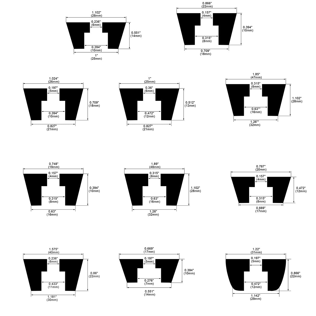 Harfington 12pcs Rubber Feet Bumper Buffer Cabinet Leg Pad Desk Protector with Metal Washer