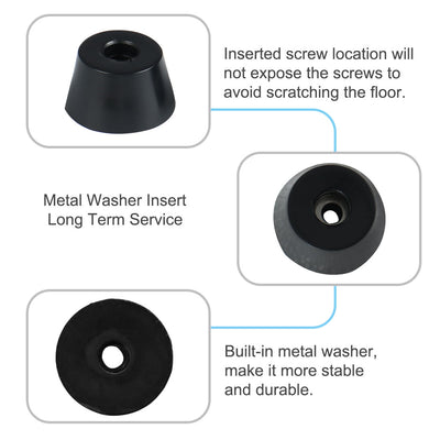 Harfington 16pcs Rubber Feet Bumper Buffer Table Chair Leg Pad Protector with Metal Washer