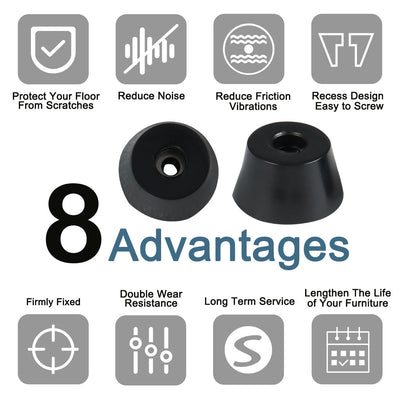 Harfington 16pcs Rubber Feet Bumper Buffer Table Chair Leg Pad Protector with Metal Washer