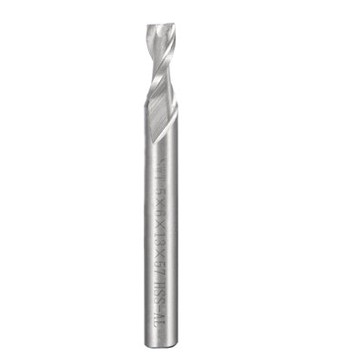 Harfington High Speed Steel HSS-AL 2 Flute Straight Shank End Mill Cutter CNC Router Bits