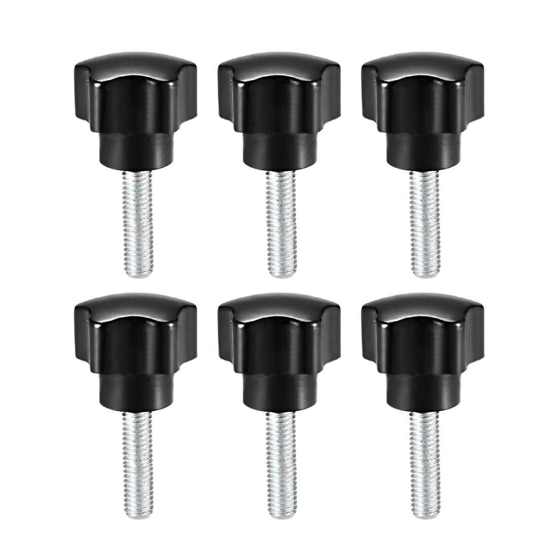 Harfington 6 Pcs Star Knob Grips Male Thread  Steel Zinc Stud Replacement PP