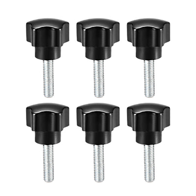Harfington 6 Pcs Star Knob Grips Male Thread  Steel Zinc Stud Replacement PP