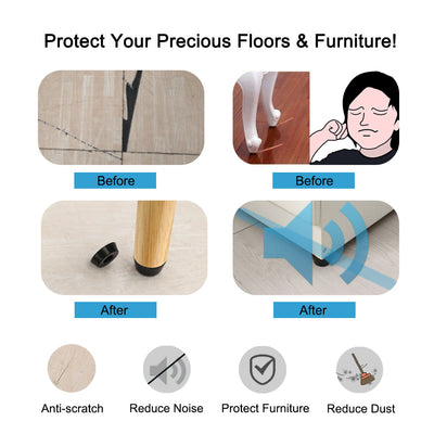Harfington 12pcs Rubber Feet Bumper Floor Protector for Furniture Chair Feet with Washer