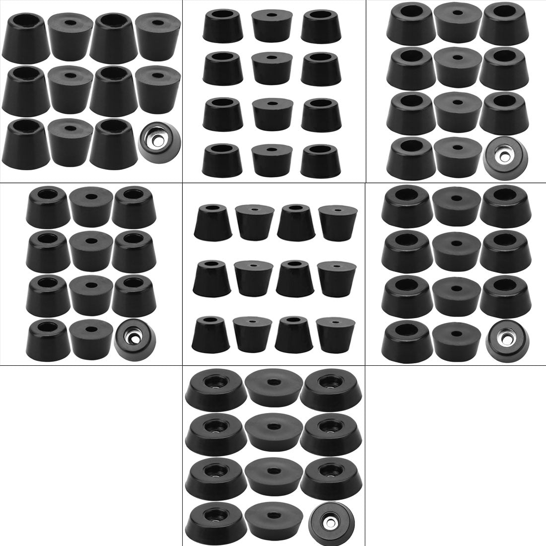 Harfington 12pcs Rubber Feet Bumper Floor Protector for Furniture Chair Feet with Washer
