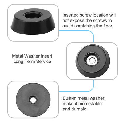 Harfington 16pcs Rubber Feet Bumper Floor Protector for Furniture Chair Feet with Washer