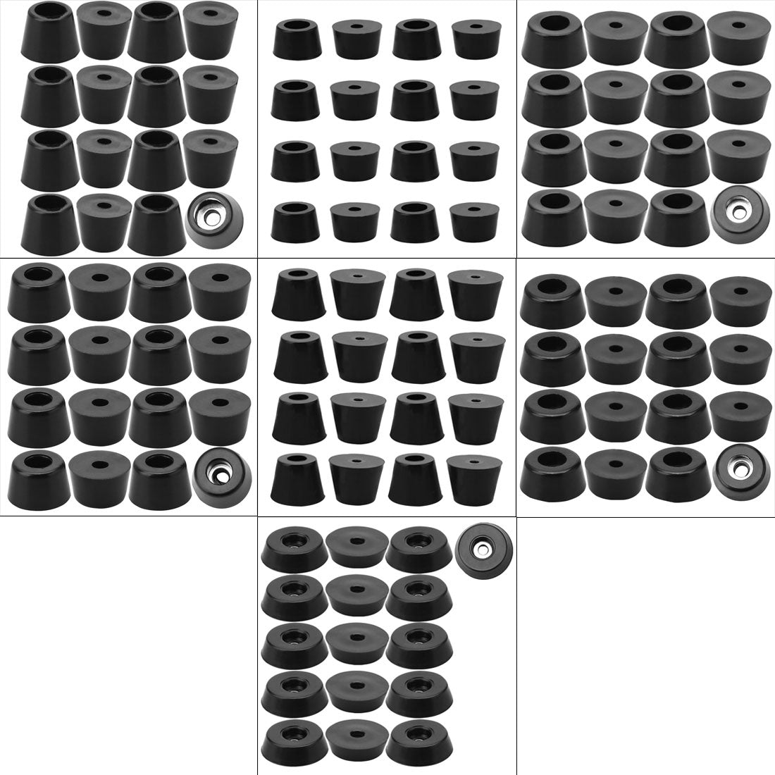 Harfington 16pcs Rubber Feet Bumper Floor Protector for Furniture Chair Feet with Washer