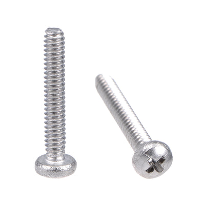 Harfington Machine Screws Pan Phillips Cross Head Screw 304 Stainless Steel Fasteners Bolts 50pcs