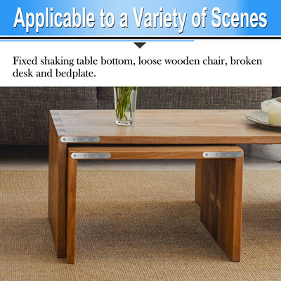 Harfington Straight Brackets Stainless Steel Flat Brace Fastener Brackets with Screws 8pcs