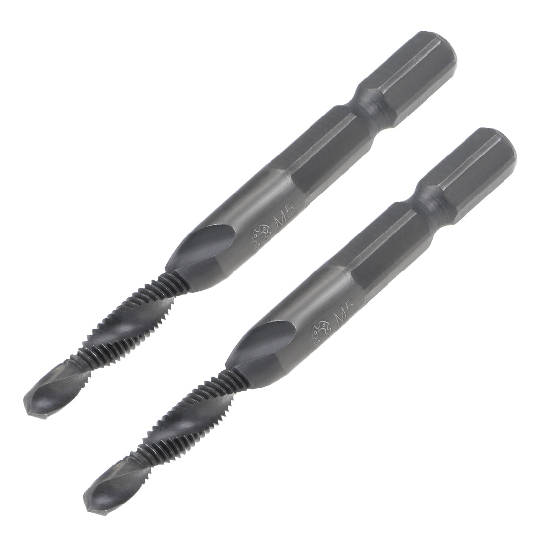Harfington Metric Spiral Machine Screw Tap Thread Pitch Countersink Drill Bit H2 Hex Shank HSS