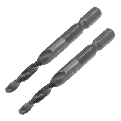 Harfington Metric Spiral Machine Screw Tap Thread Pitch Countersink Drill Bit H2 Hex Shank HSS